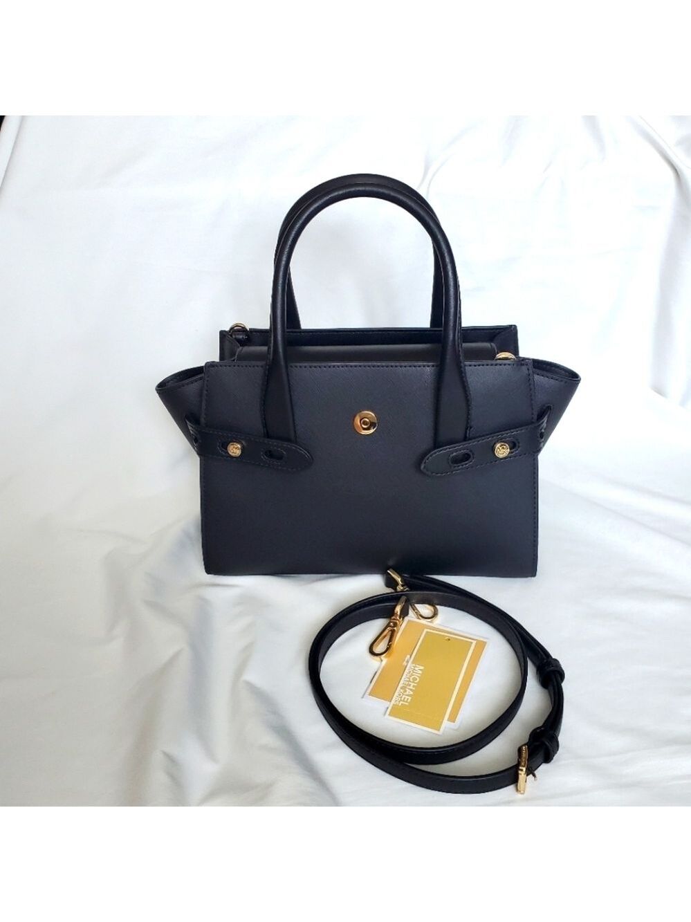 Michael Kors Black Saffiano Leather Satchel Bag NWT - Picture 3 of 14